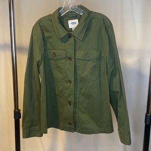 Old Navy Green Denim Button Up